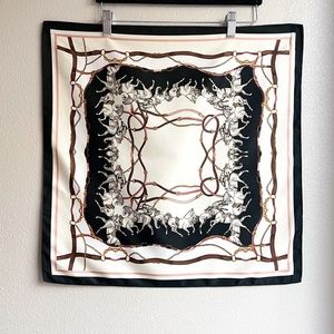 H&M - Women’s Satin Scarf (Beige & Black)